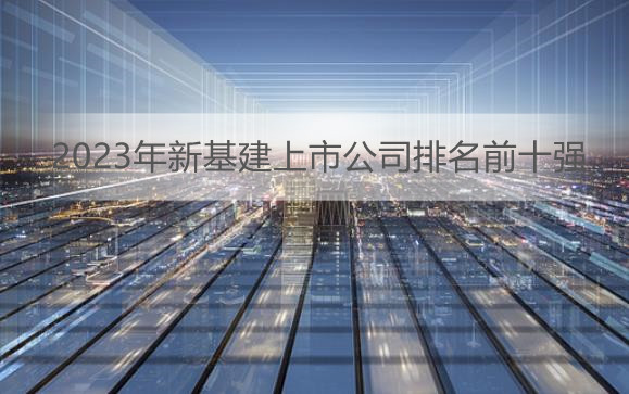 2023年新基建上市公司排名前十强